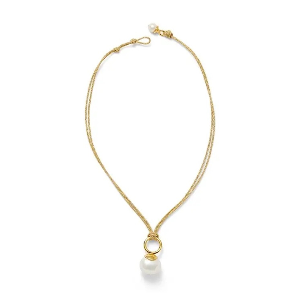 CC & Co by Catherine Canino Golden Pebble Pearl Pendant Necklace